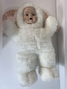 VINTAGE HUG ME COLLECTION PORCELAIN BABY DOLL BUNNY RABBIT 15"